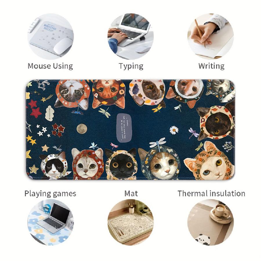 Cute Cat Anti slip Mouse Pad Keyboard Mouse Pad Desk accessories Game Console Pad Computer Laptop Pad office Pad