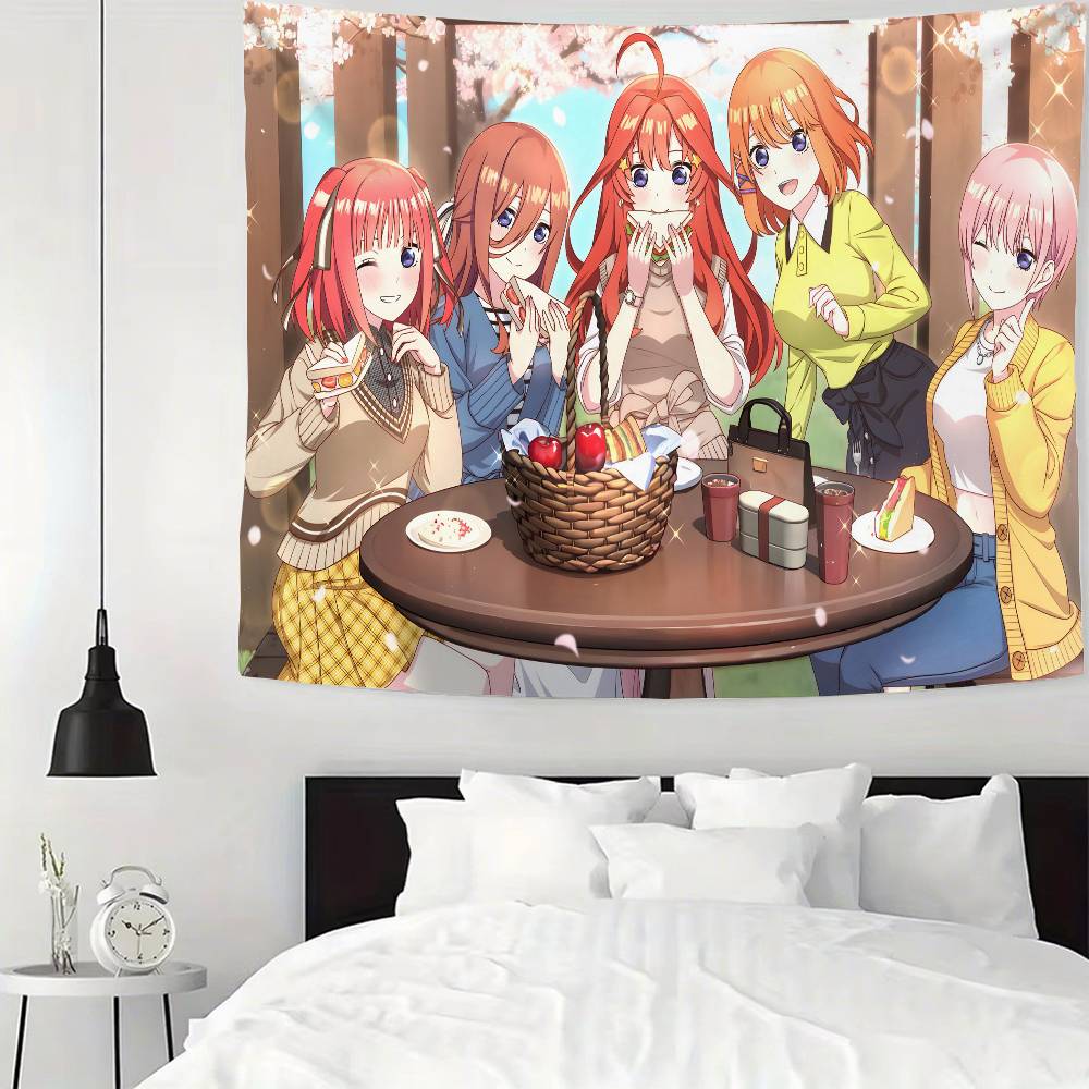 Anime TThe Quintessential Quintuplets Tapestry Wall Hanging Tapestry Art Deco Blanket Curtain Hanging At Home Living Room Decor