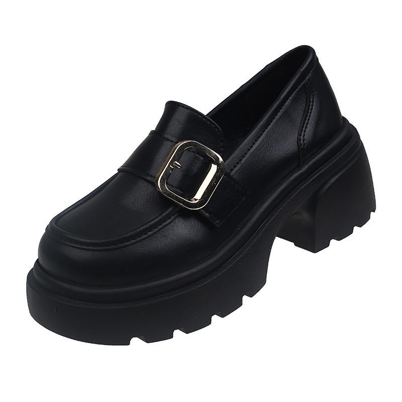 Platform Women's Autumn New Mary Jane One-pedal J Uniform Small Leather Shoes Women