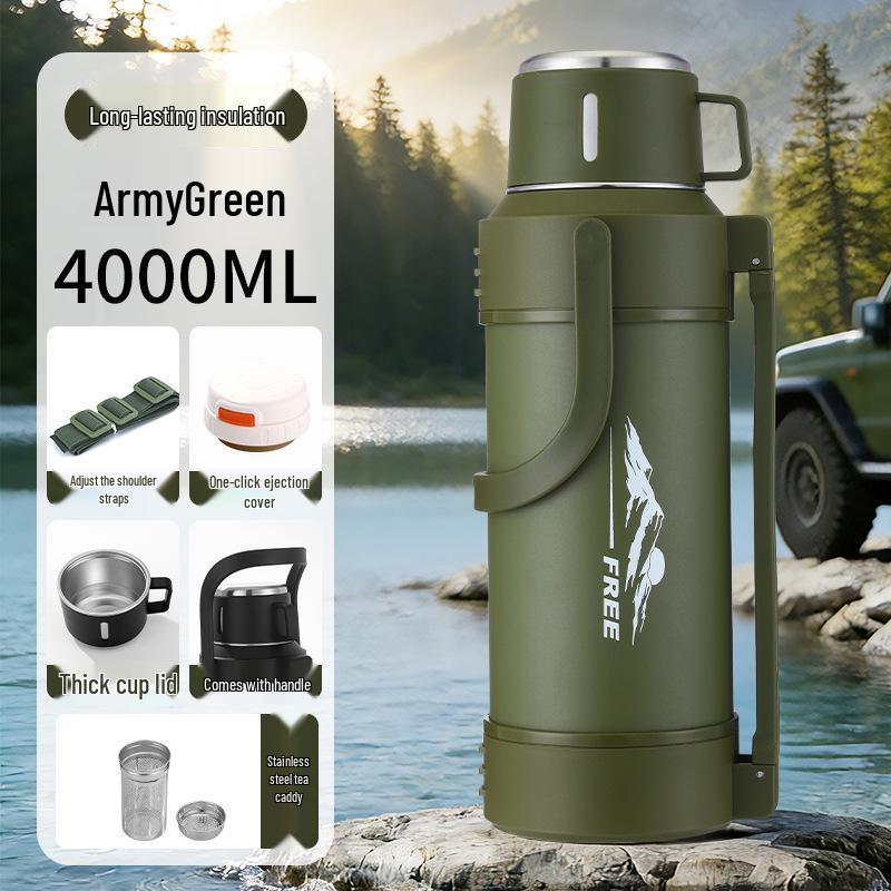 Large Capacity 304 Stainless Steel Thermos Cup - Portable Outdoor Travel Kettle for Hot Water