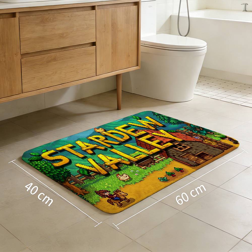 Farming Game S-Stardew V-Valley Entrance Door Mat Washable Non-Slip Living Room Sofa Chairs Area Mat Kitchen Welcome Doormat
