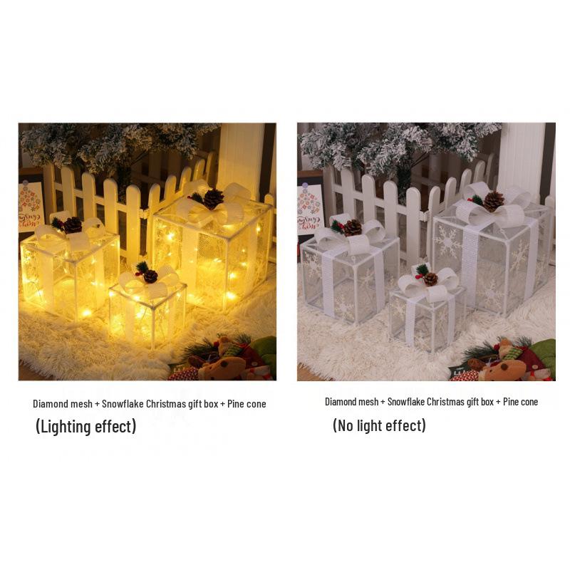 Cross-Border Christmas Luminous Gift Box Set: Outdoor Decorative Lights for Courtyard & Mall Display