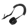 Surfboard Leash High Elasticity TPU Black Adjustable Coiled Surfing Leg Rope for Paddleboards