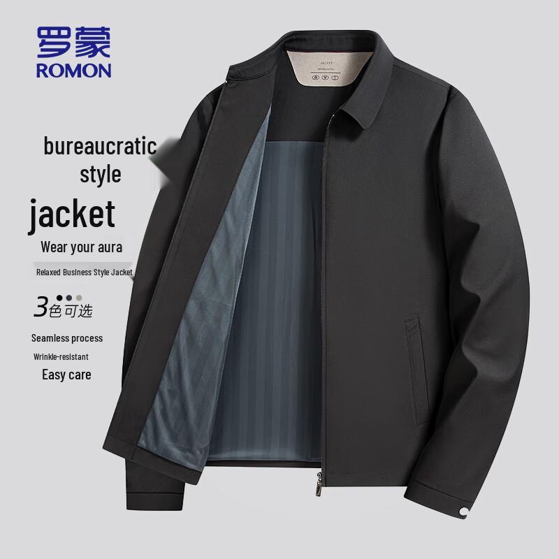 ROMON Men s Business Casual Easy-Care Spring/Autumn Lapel Jacket M (170)