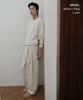 MUSINSA STANDARD [Victoria Wool] Minimal Ribbed Henley Neck Knit [Cream]