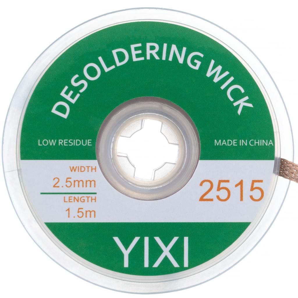 Rosfix Taśma Rozlutownicza 2,5mm X 1,5m – Skuteczne Usuwanie Cyny | Miedź | Pokryta Kalafonią Dla Ochrony Elementów