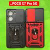 Slide Camera Armor Capa For POCO X7 Pro 5G Case Rotate Ring Stand Protection Back Cover for Xiaomi POCO X7 Pro Shockproof Funda
