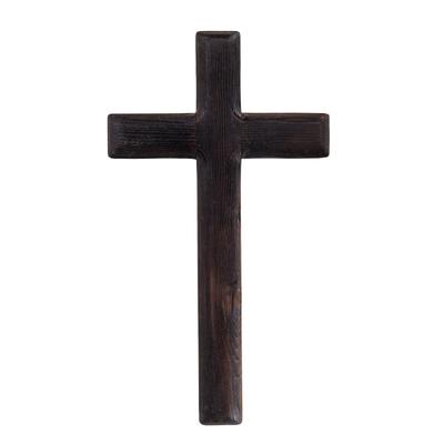 Religiöse Lieferungen Christlich-katholisches Kreuz Wandanhänger Schwarz Holz Handwerk Kreuz Wanddekoration