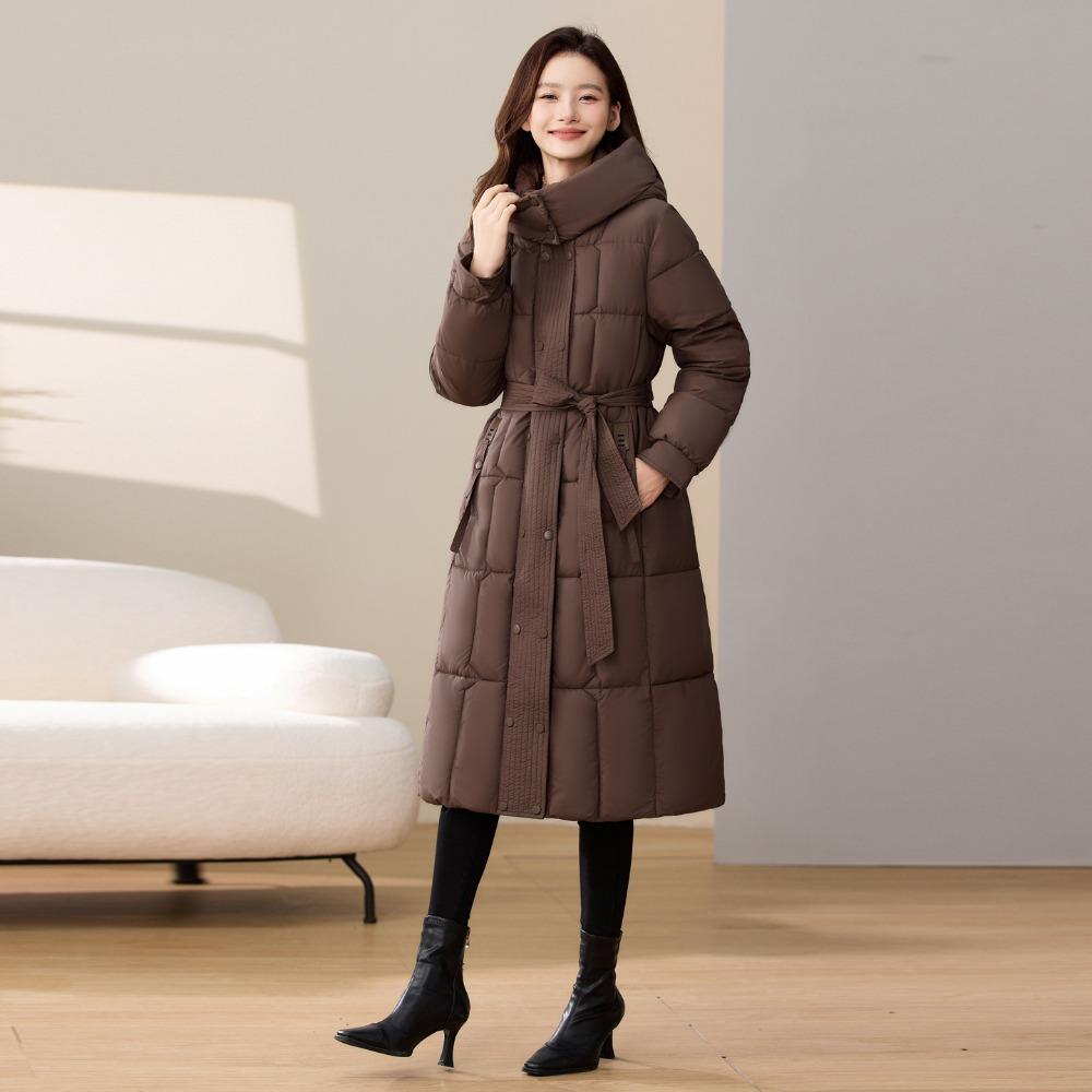 

Зимняя новая корейская хлопковая одежда с талией средней длины, утолщенные и тонкие куртки с капюшоном для женщин XXXL кофейный