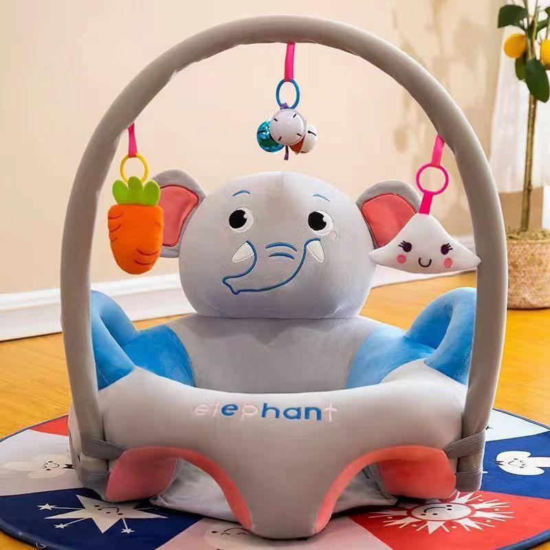Silla de Aprendizaje para Sentarse con Respaldo Alto para Bebés, Silla de Práctica Anti-Caída para Sentarse, Silla de Comedor para Bebés, Sofá Pequeño Super Suave de Cristal para Niños