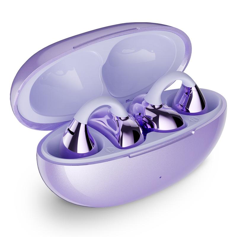 

TWS Ear Clip Беспроводная спортивная Bluetooth-гарнитура с интеллектуальным шумоподавлением Открытая ультрадлинная фиолетовый