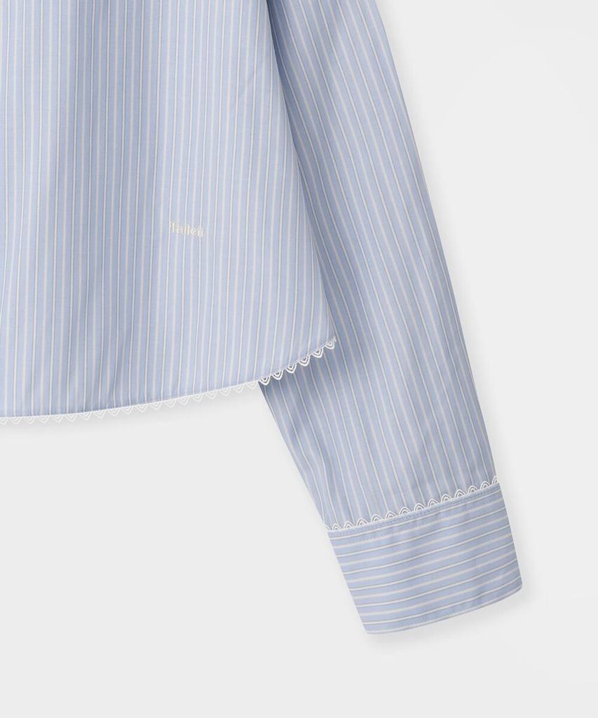 FALLETT Lace Striped Shirt Sky Blue