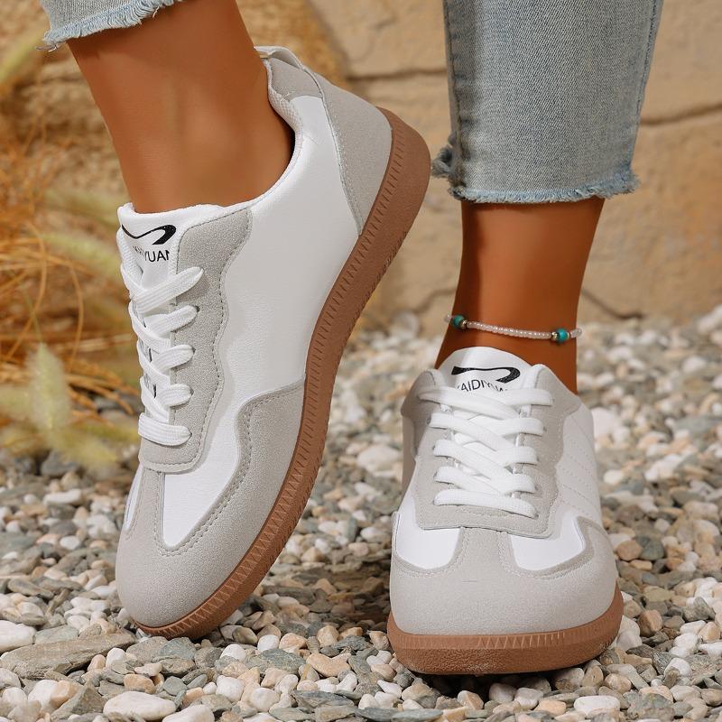 Fashion Women Flat Sneakers Spring and Autumn Fashion Mixed Colors Lace-Up Sport Shoes Comfortable Non Slip Casual Shoes Trainers Female