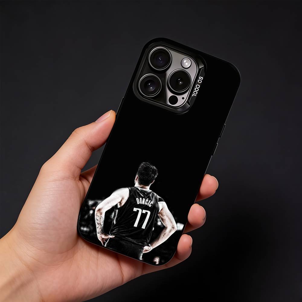 Basketball L-Luka D-Doncic 77 Phone Case For iPhone17, 16,15,14,13,12 Pro Max Black Candy Matte Shockproof Cover