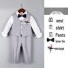 Jungen Anzug Frühling/Herbst: Erste Geburtstagsfeier Baby Formelle Kleidung, Britischer Stil Pageboy, Hochzeitsgast, Aufführungskostüm