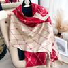 Camellia Imitation Cashmere Scarf Women'S Versatile Thickened Warm Student Scarf Shawl