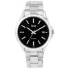 Watch - Q&Q - Q&Q Men's - Silver Stainless Steel - 44 Mm - Water Resistant 5 ATM