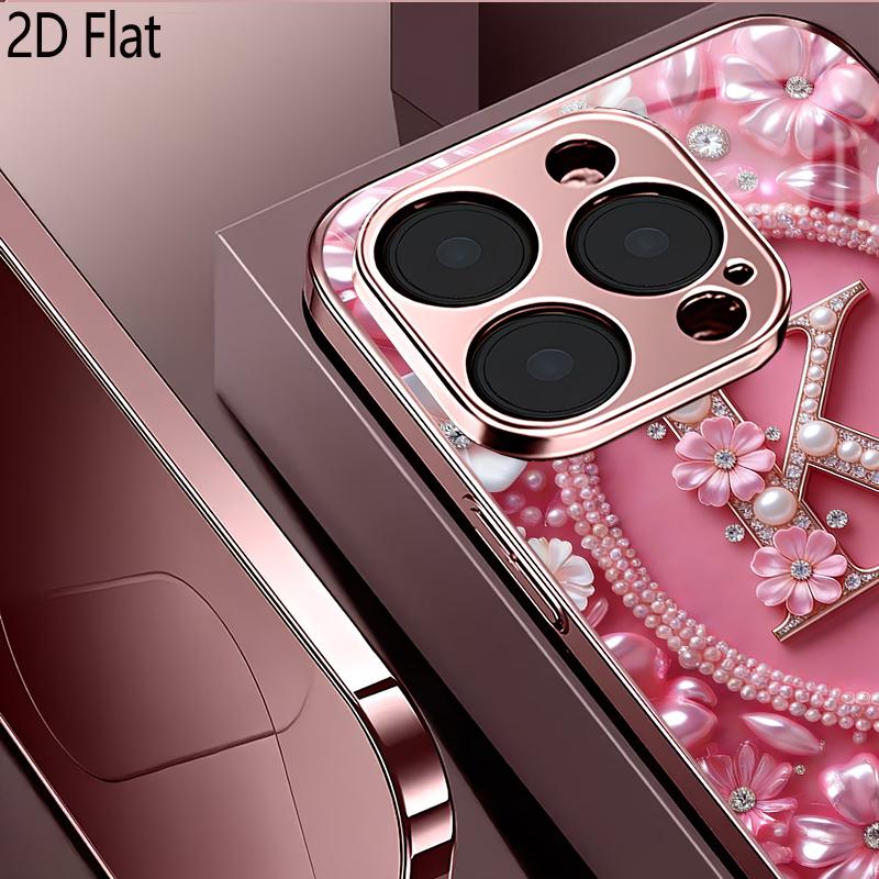 Pearl 2DFlat For iPhone17 18 16 15 14 13 12 11 Pro Max XS XR 8 7Plus Phone Cover Shockproof Protective Back Cover