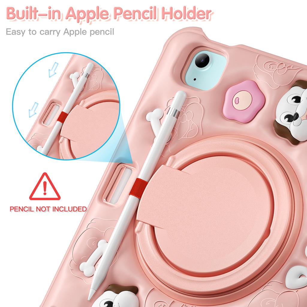 For iPad Air 11 (2025)/(2024)/Air (2022)/(2020)/Pro 11 (2022)/(2021)/(2020)/(2018) Case Cute Dog Pattern Kickstand Tablet Cover
