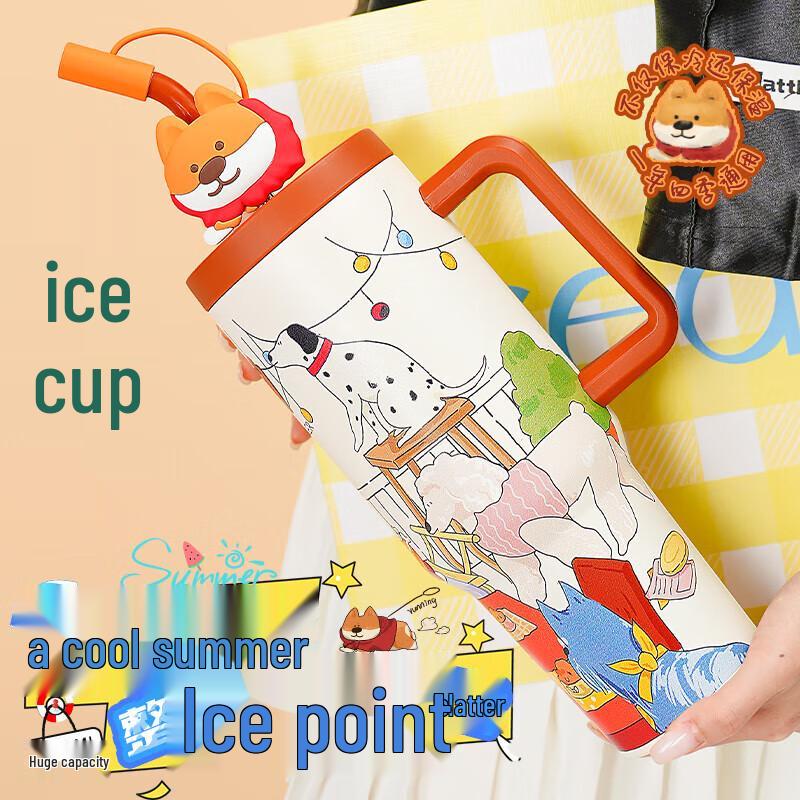 Dilebell 1200ml Jumbo Insulated Water Bottle with Straw