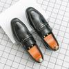 Fashion Trendy New Slip On Brown Black Loafers New Men's Patent Leather Shoes Male Designer Formal Wedding Dress Homecoming Footwear