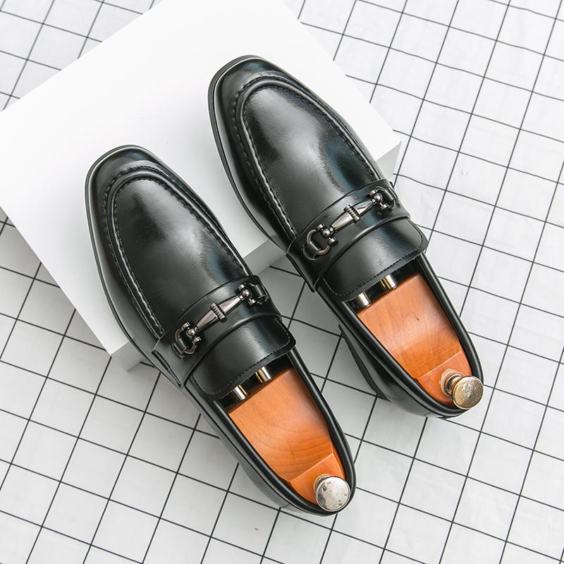 

Популярные минималистичные мужские кожаные лоферы, брендовые мужские слипоны, повседневные туфли-бобы, деловые, для вечеринок, свадебные, формальные туфли 48 чёрный
