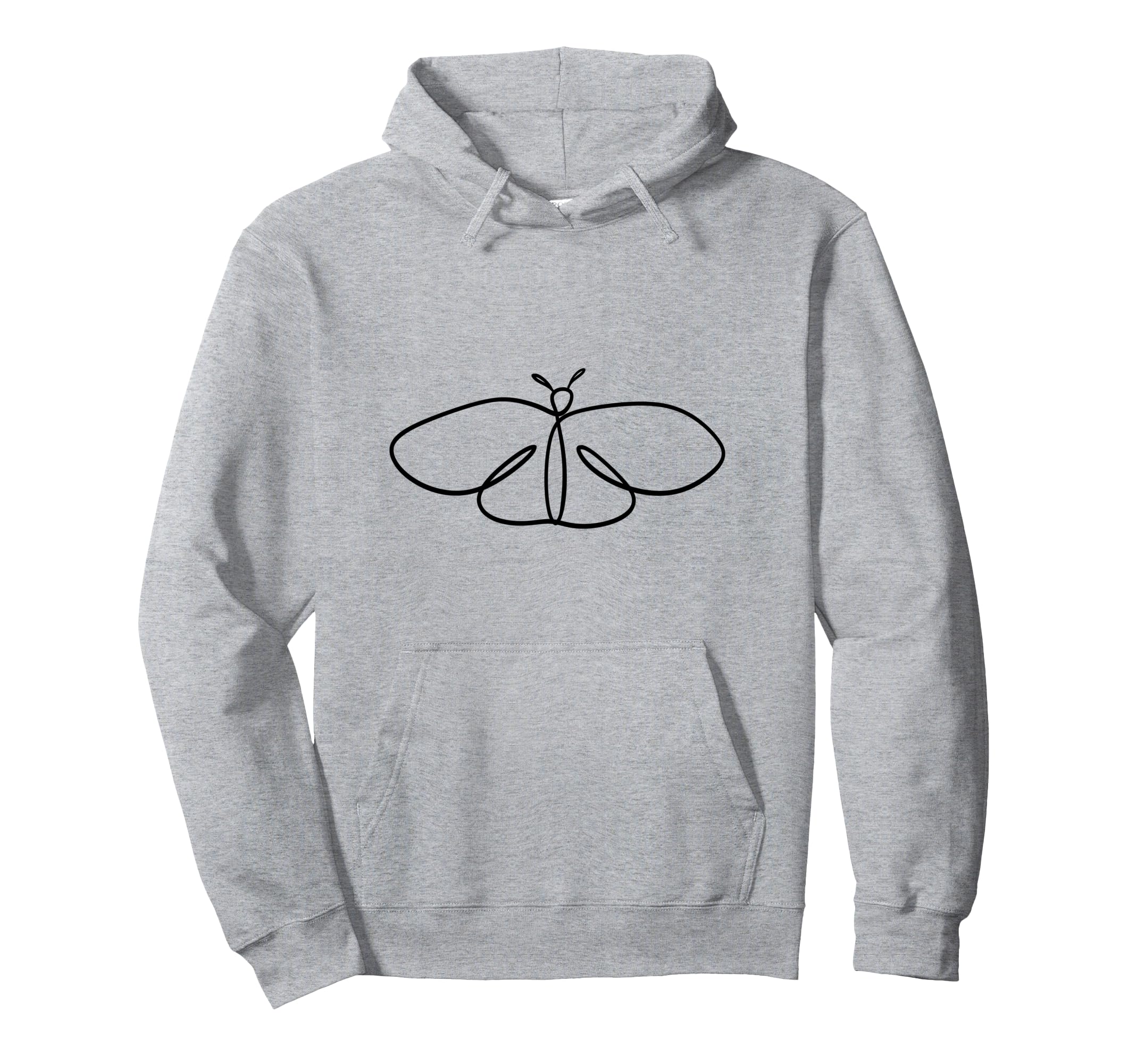 

Chic Butterfly Elegant Butterfly Cute Butterfly Line Art Hoodie серый