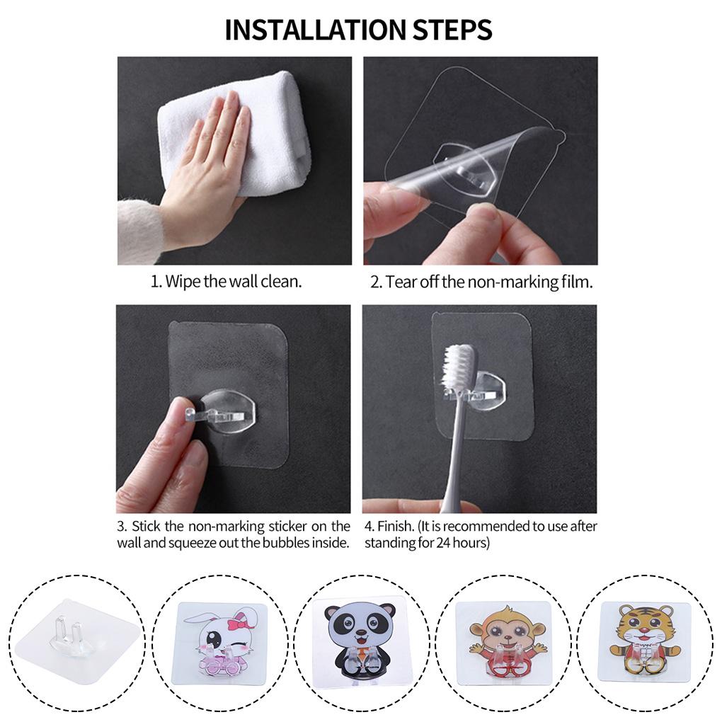 Toothbrushes Holder Waterproof Hanger Moisture-proof Storage Bracket Space Saving Accessory for Bathroom Dormitory Hotel