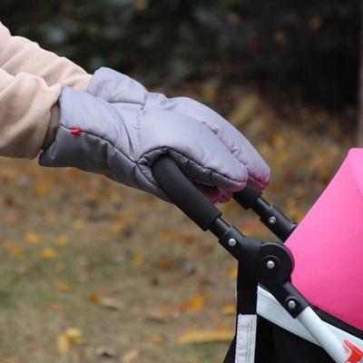 1 Pair Winter Baby Stroller Gloves Cold Weather Fleece Lined Warm Thick Waterproof Windproof Thermal Stroller Fingerless Mittens Stroller Accessories