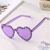 Heart-shaped Frame Fashion Rhinestone Sunglasses Outdoor Travel Party Sunglasses Sun-Protective Black Shades Glasses