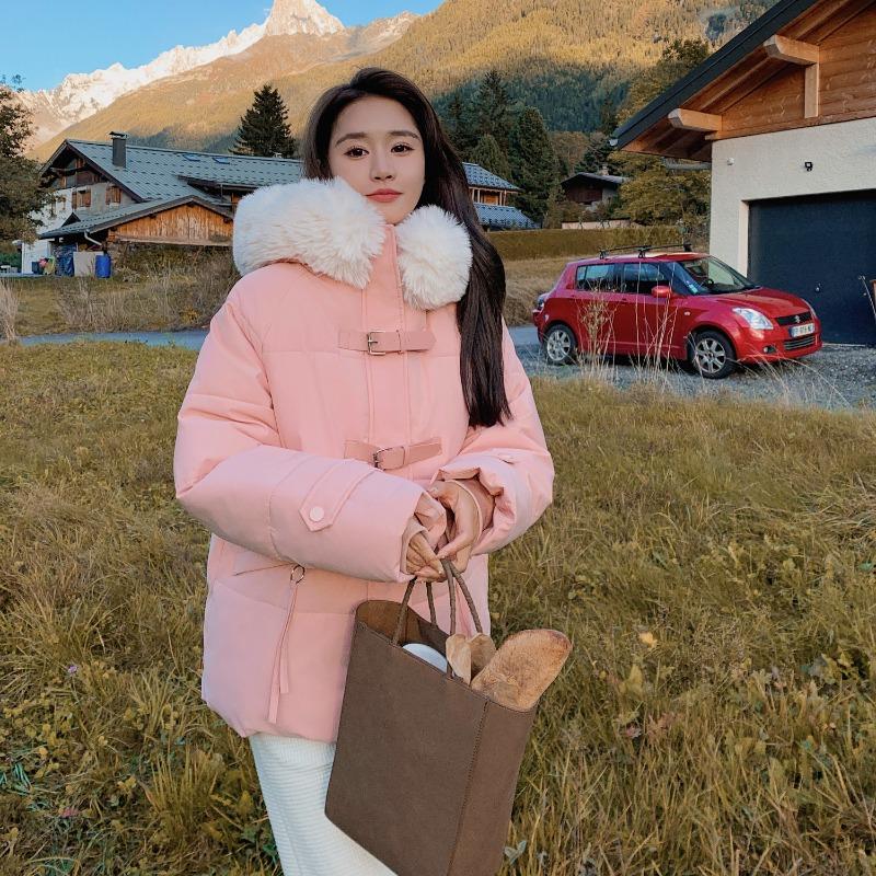 2024 New Fashionable Korean Style Large Fur Collar Design Niche Thick Winter Thick Down Cotton Coat Warm Streetwear Coat