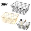 Breathable Mesh Storage Boxes Iron Basket, Nordic Style Wire Organizer Bin, Large Bathroom Toiletry Organizers Capacity Decorative Container