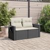VidaXL Garden Sofa with Cushions 2-Seater, Seat with Backrest, Patio Furniture Backyard Terrace Outdoor, Black 366017