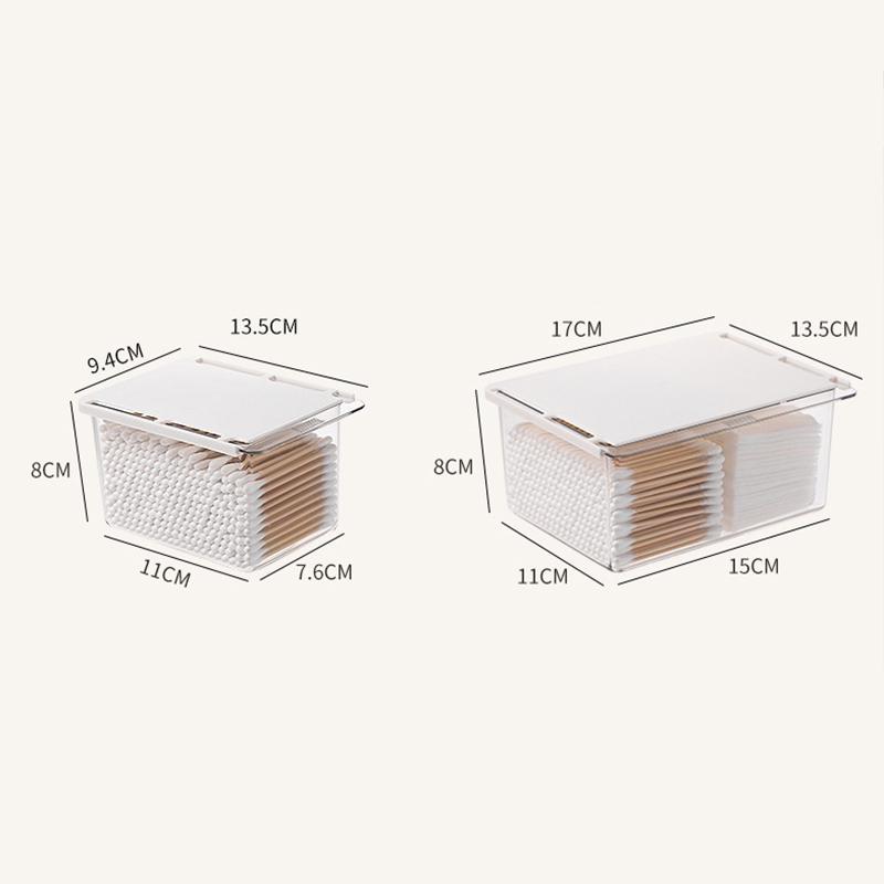 Transparent Bathroom Cotton Stick Makeup Cotton Bathroom Pull-Out Storage Drawer Style Storage Box Under The Mirror Cabinet