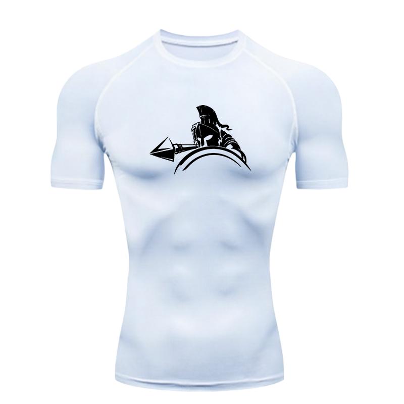 Spartan Warrior  Men's Sports T-shirt Training Fitness Compression Quick Dry Short Sleeve T-Shirt Rashgard Tops