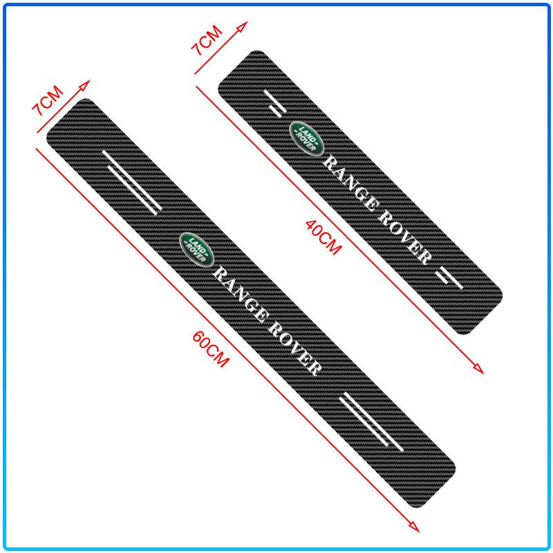 4Pcs Carbon Fiber Car Door Sill Protection Sticker Anti-scratch Refit For Land Rover Freelander 2 L2 L319 L462 LF Range Sport Evoque L322 Discovery 2
