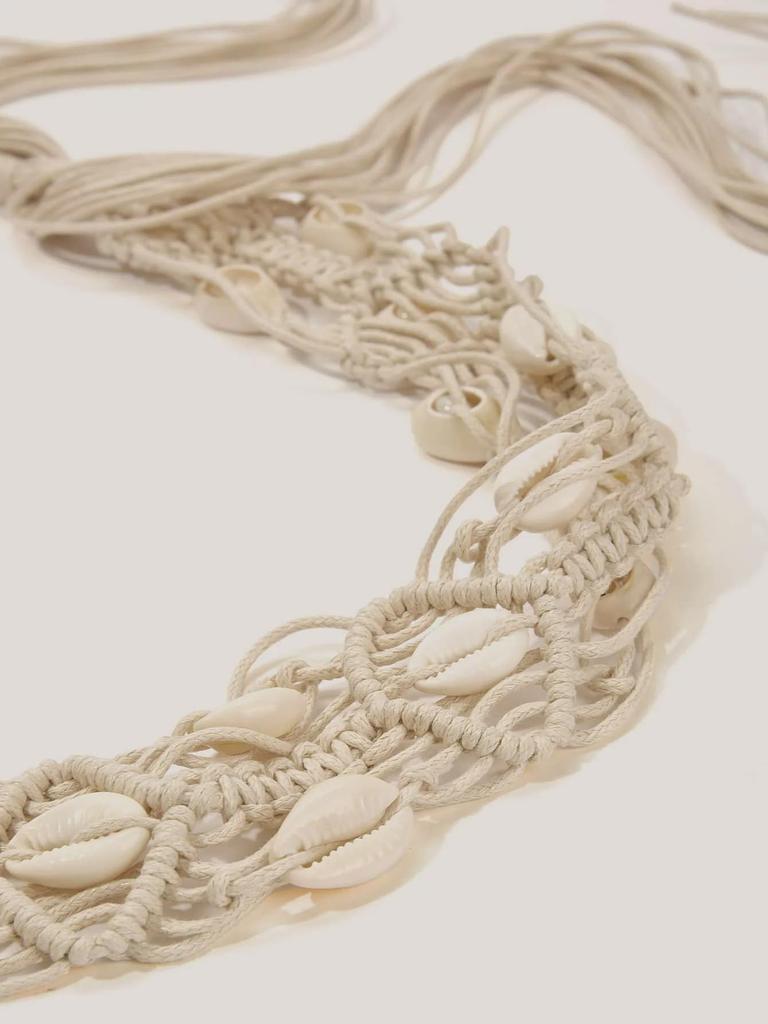 European & American Bohemian Style Cotton Rope Shell Waist Belt for Women