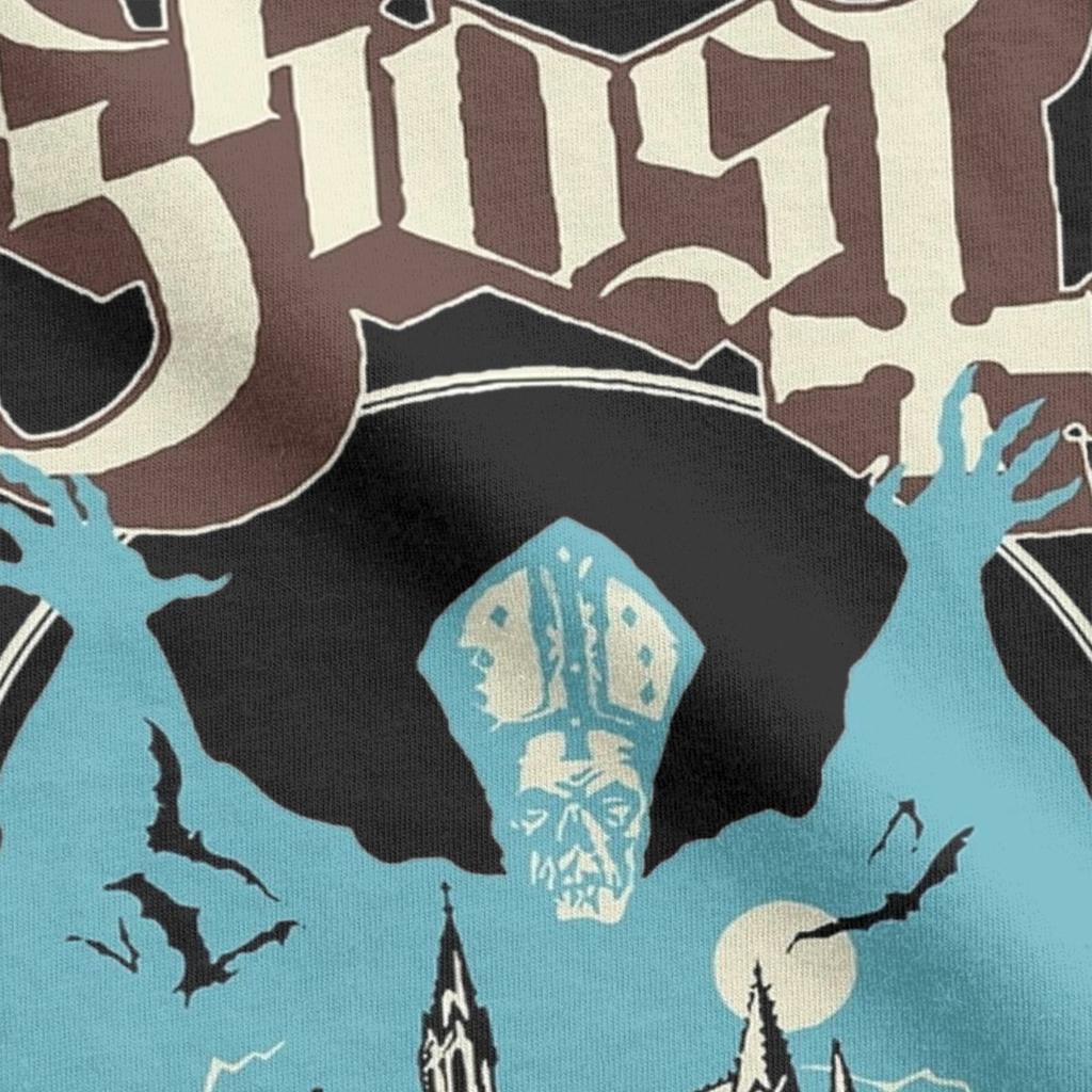 Humorous Ghost Band T-Shirt for Men O Neck 100% Cotton T Shirts Short Sleeve Tee Shirt Gift Idea Tops