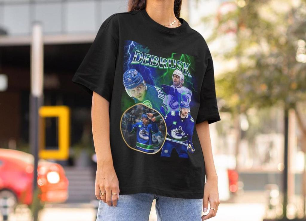 Jake Debrusk Vintage 90s Vancouver Canucks NHL Hockey Design Retro Bootleg Gift Classic Graphic Unisex T-Shirt Limited Edition Caucks Shirt