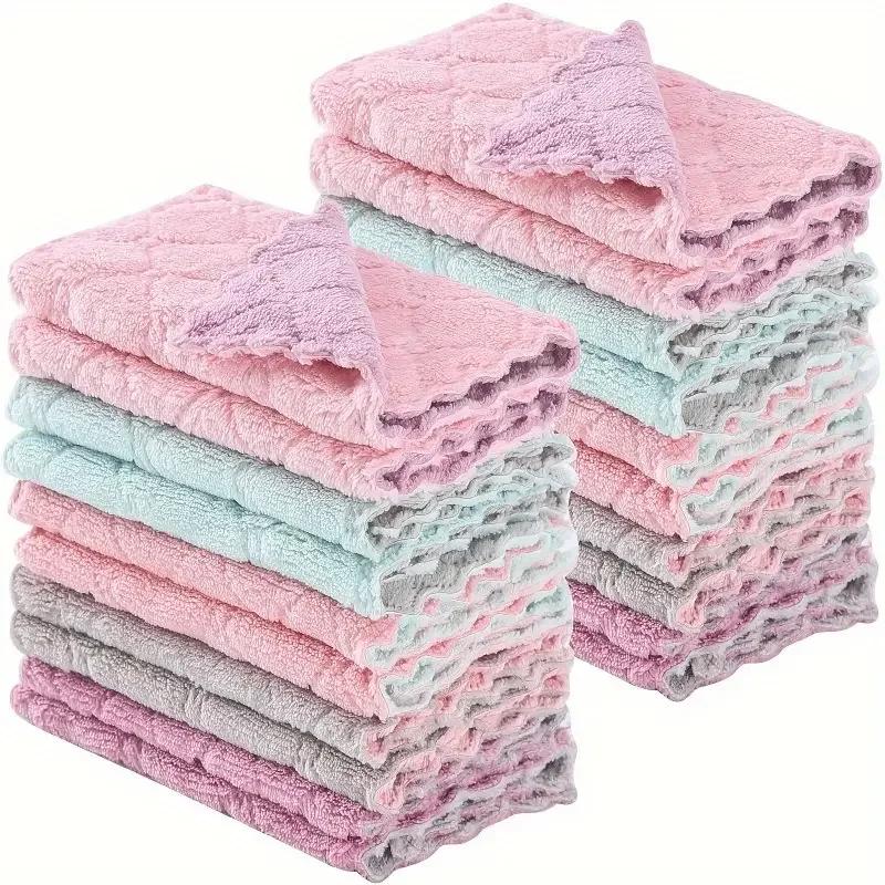 12pcs Super Absorbent Microfiber Kitchen Dish Cloth High-efficiency Tableware Household Cleaning Towel Kitchen Tools Gadgets