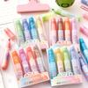 4Pcs Cute Bear Glitter Highlighter Set Large Capacity Pastel Markers for Journaling Notes Smooth Quick-Dry Fun School Supplies for Kids Students