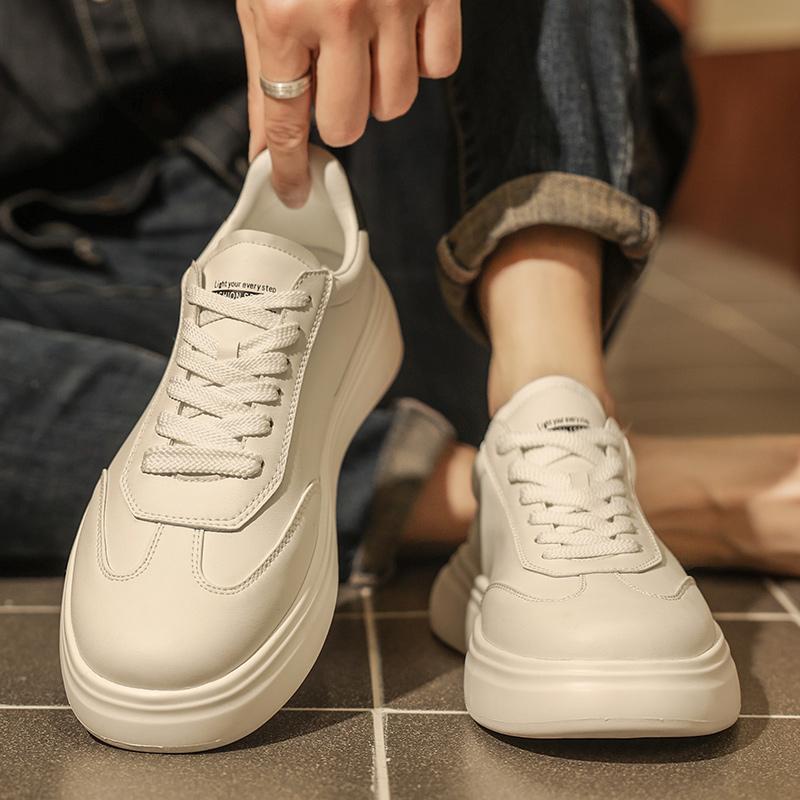 Fashion Leather Mens Comfortable Walking Flats Outdoor Men Casual Shoes 2025 New Arrival Classic Mens Sneakers Lace-up Business Shoes