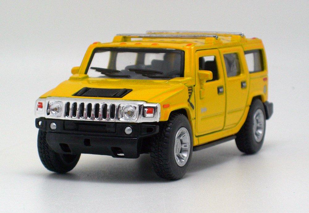 

Hummer H2 SUV 2008 Pullback Car [Kinsmart] 1/40 (желтый)