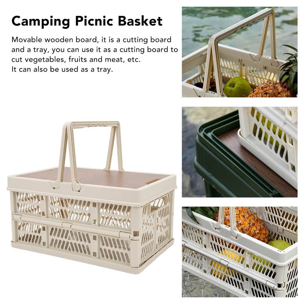 Multifunction Camping Picnic Basket Foldable Foldable Camping Basket Camping Storage Box Picnics белый