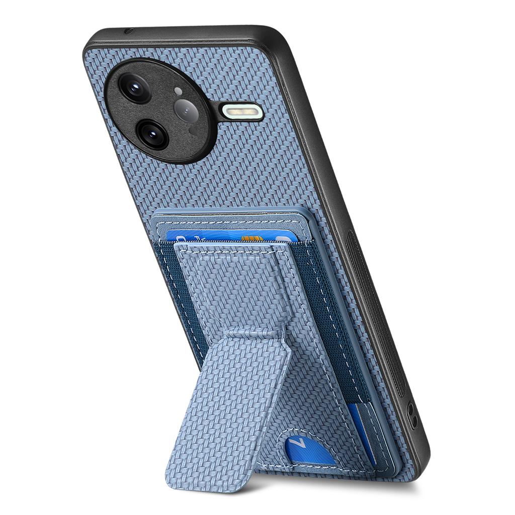 For Xiaomi Poco F7 Ultra 5G/Xiaomi Redmi K80 Pro 5G Case with Card Holder Kickstand Fiber Pattern Leather Back Cover