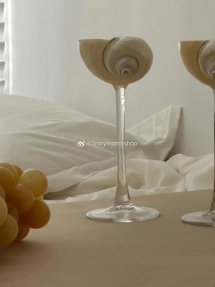 Handmade Tall Wine Glass, Natural Conch Shell, Wine Glass, Creative Design, Shell Tray Gift, High-end Decoration Interesting Cup