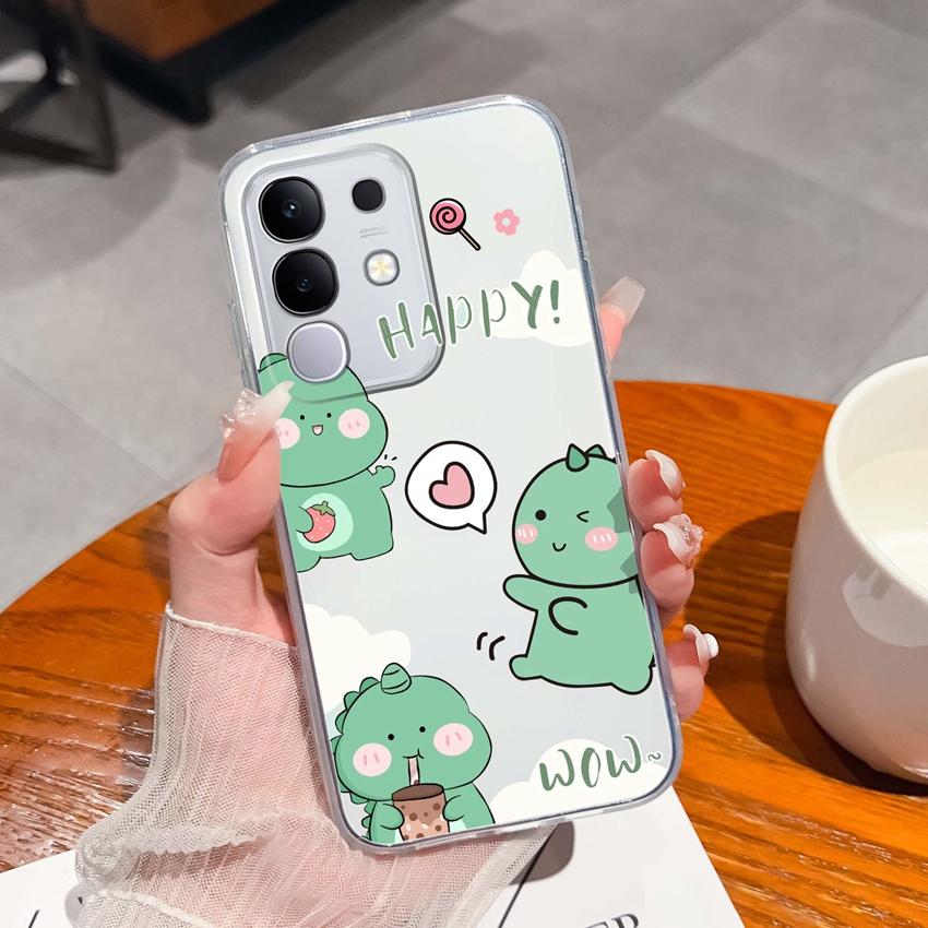 Dla Vivo Y29 Y29s Y28 Y27 Y22 Y21a Y21e Y20a Y20i Przezroczyste Etui na Telefon TPU Tajemniczy Orientalny Wzór Smoka Miękkie Silikonowe Antypoślizgowe Etui Dla Vivo Shell