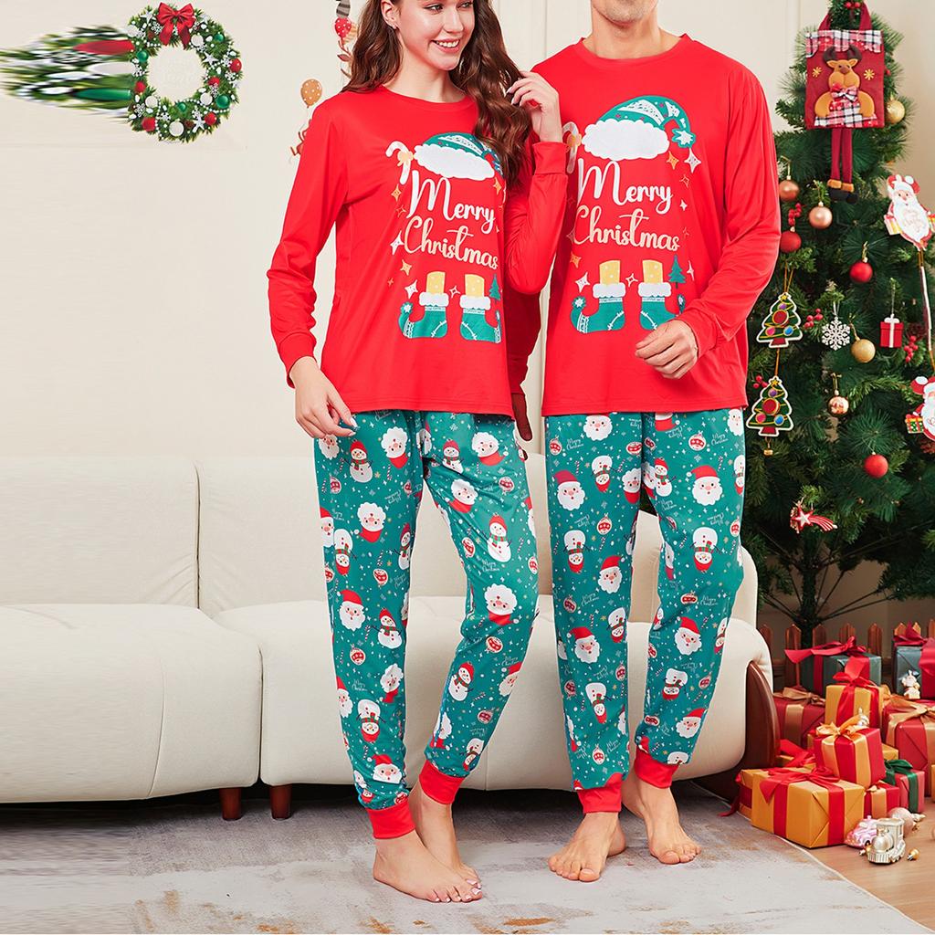 Christmas Parent Child Family Set Home Furnishings Christmas Pajamas Two Piece Set