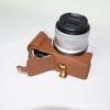 Demi-étui pour appareil photo Canon EOS R50 avec dragonne en cuir véritable Faux Cuir Utilisation Photographie Voyage