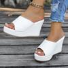 Fashion 2025 Summer Women Peep Toe Wedge Heels Sandals Outdoor Platform Shoes Women Comfortable Anti Slip Beach Sandals Zapatos De Mujer